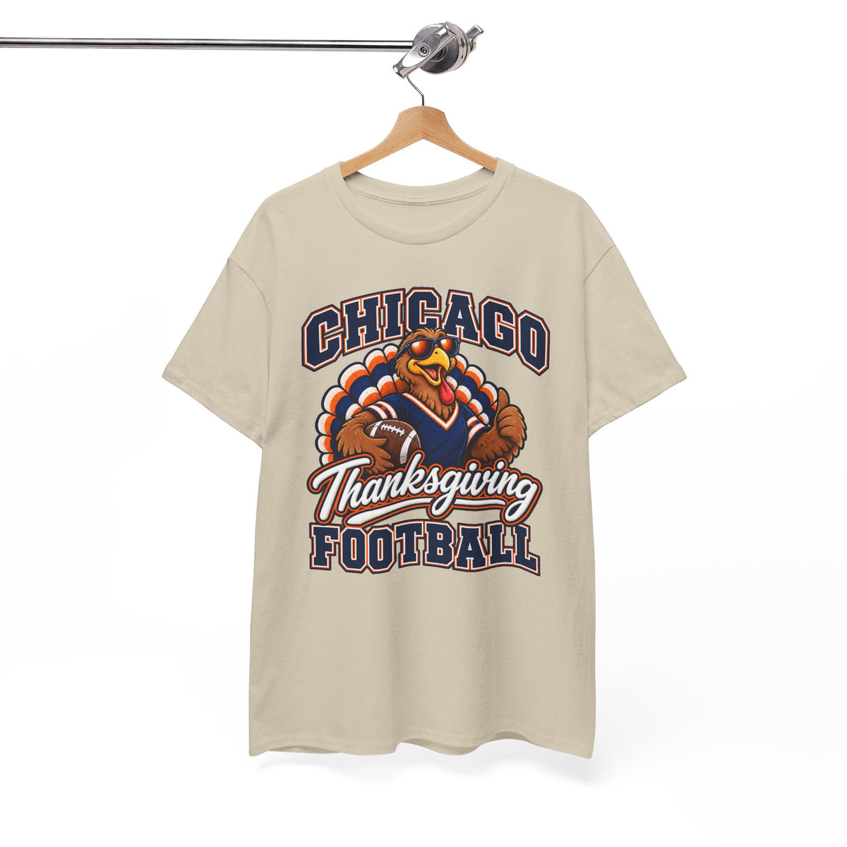Chicago Thanksgiving Football T-Shirt — Turkey Mascot Game Day Tee