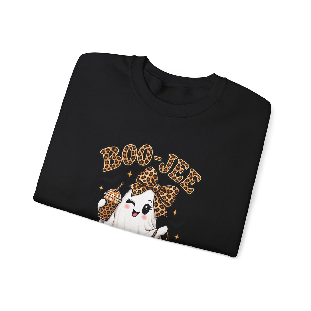 Ghost Trick Crewneck Sweatshirt — "Boo-tiful" Leopard Halloween Ghost Design