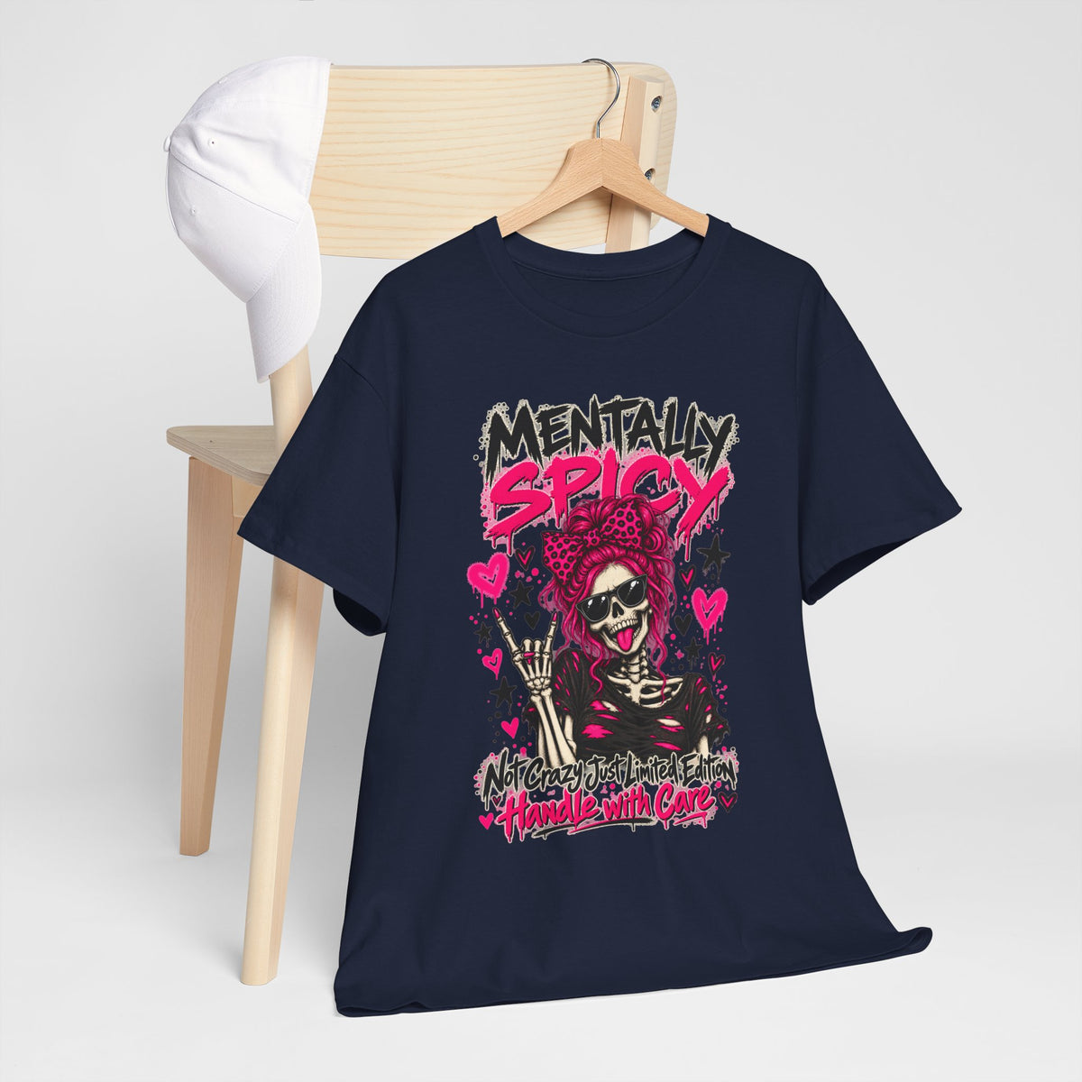 Mentally Spicy Skeleton Graphic T-Shirt