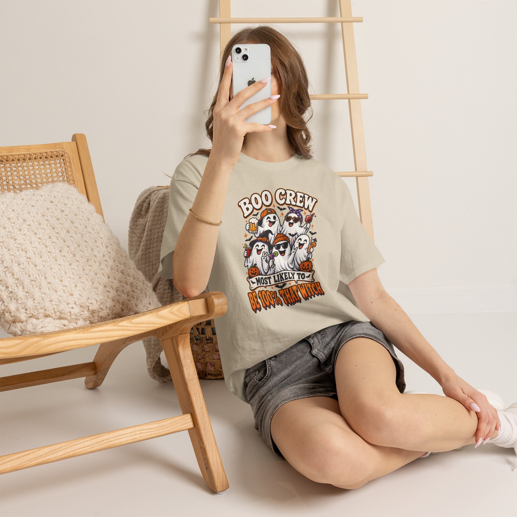 Boo Crew Halloween T-Shirt – "Most Likely To Be 100% That Witch" Ghosts Tee
