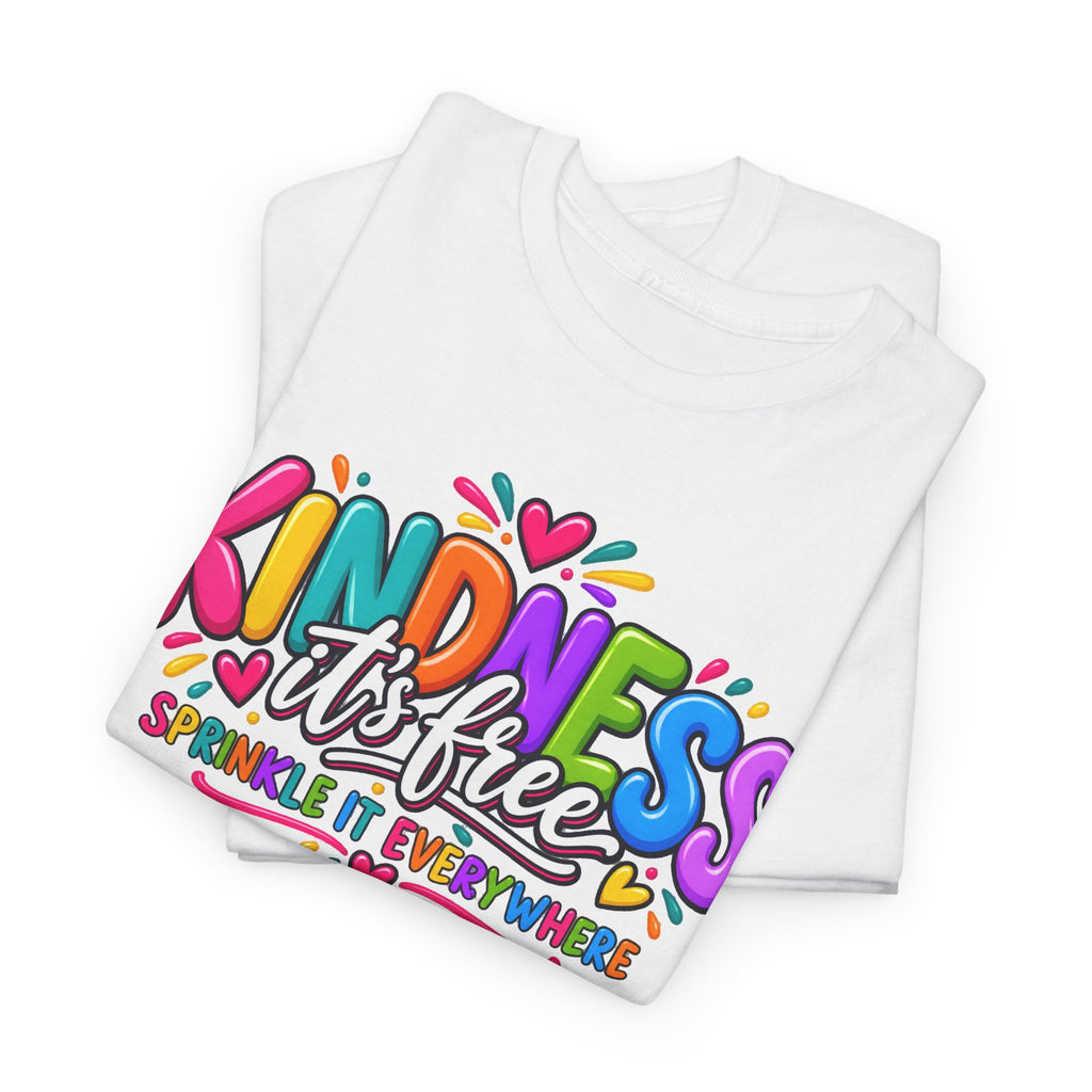 Kindness Is Free Rainbow Tee — Cute Positive Message T-Shirt