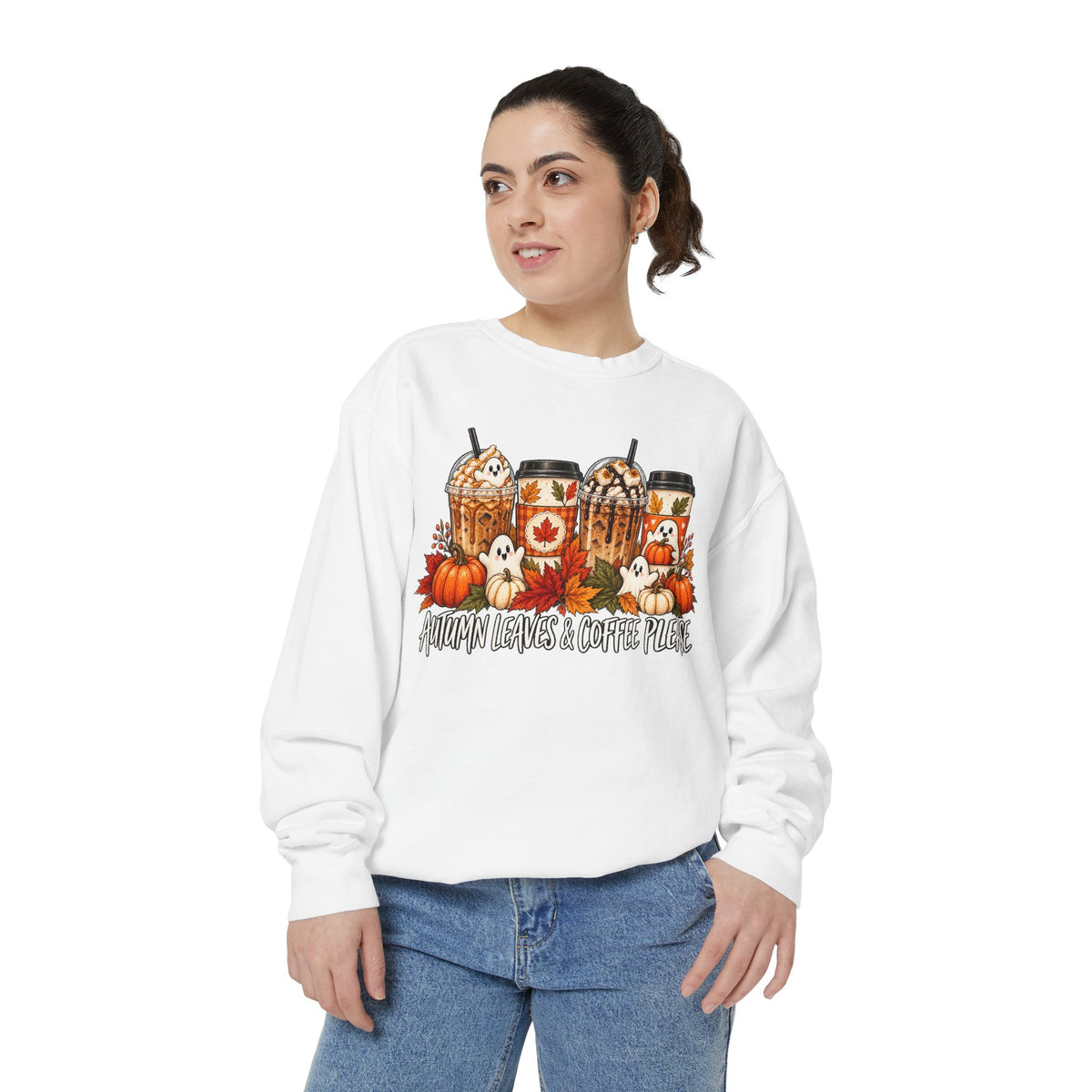 Pumpkin Spice Coffee Sweatshirt — Fall Coffee Lover Graphic Sweatshirt