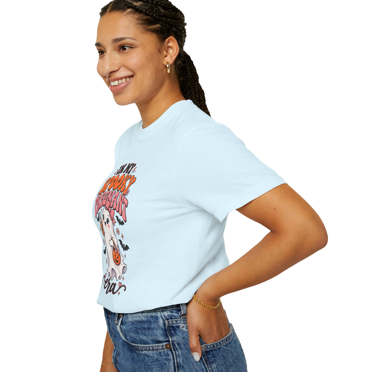 Pregnant Halloween T-Shirt — "In My Spooky Pregnant Era" Cute Ghost Maternity Tee