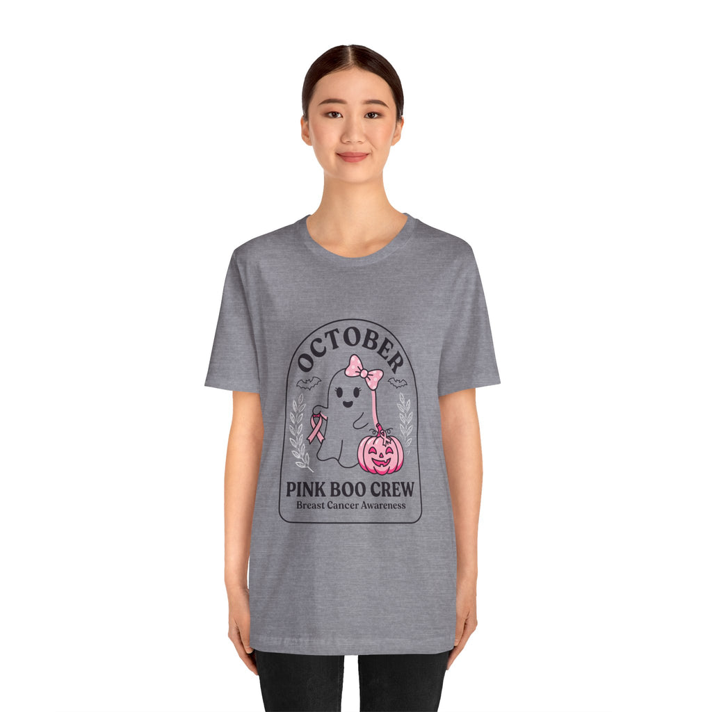 October Pink Boo Crew Tee — Breast Cancer Awareness Ghost T-Shirt
