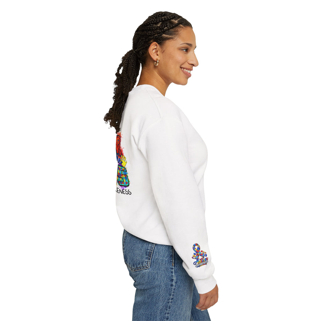 Autism Awareness Crewneck Sweatshirt — Color Outside the Lines Design