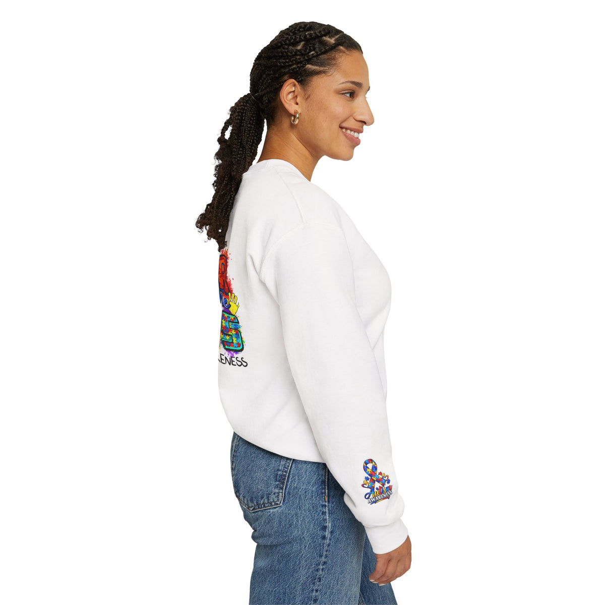 Autism Awareness Crewneck Sweatshirt — Color Outside the Lines Design