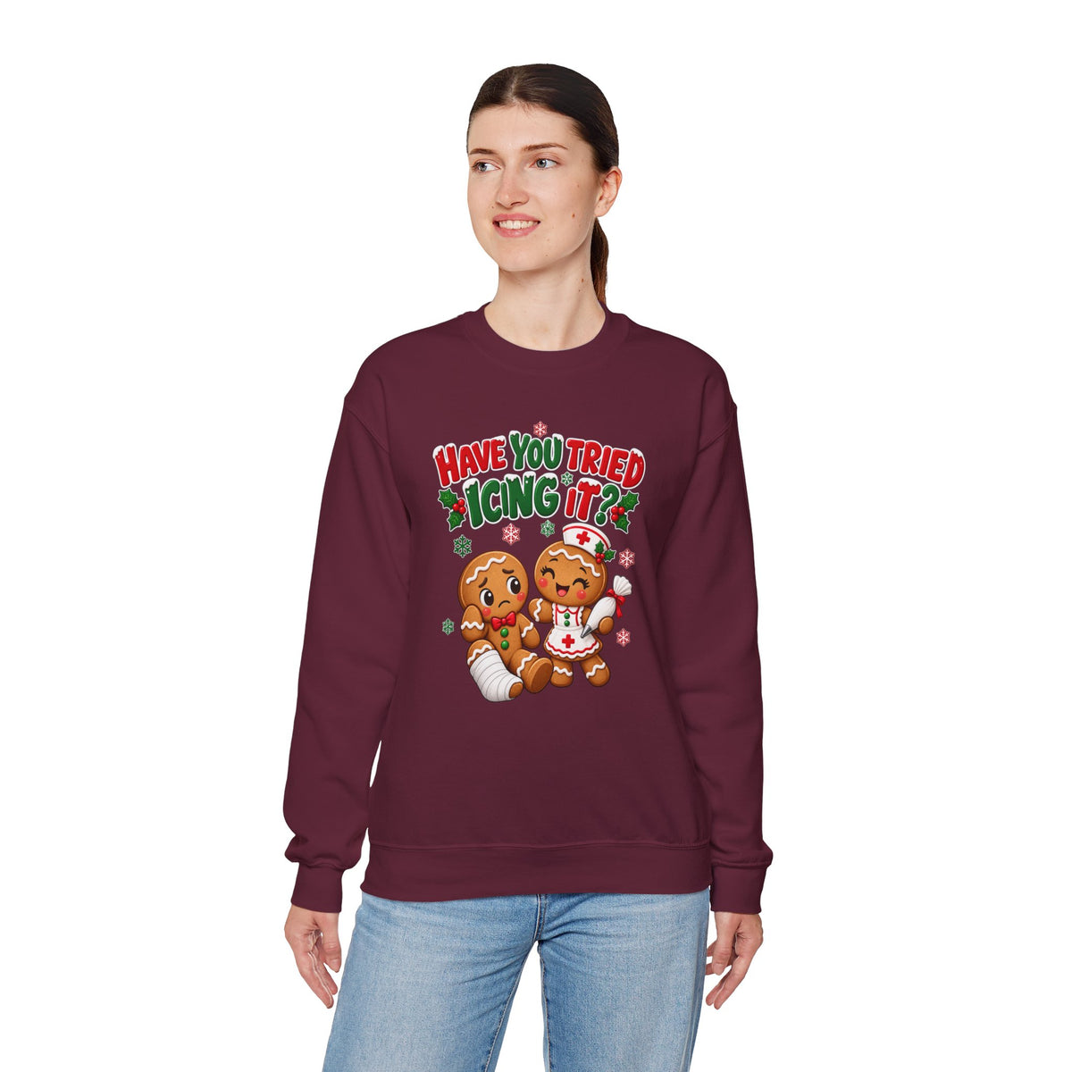 Have You Tried Icing It? Gingerbread Couple Christmas Sweatshirt