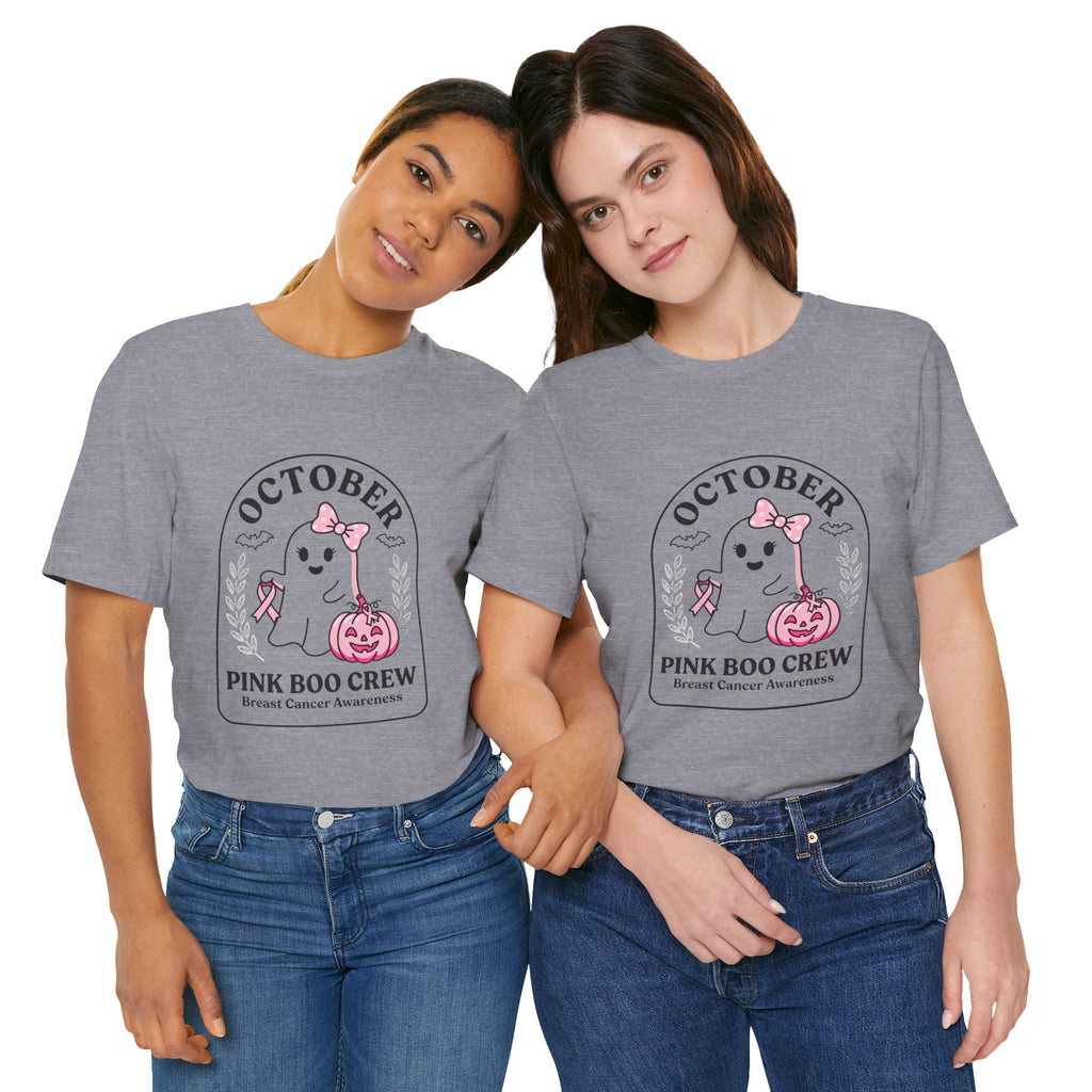 October Pink Boo Crew Tee — Breast Cancer Awareness Ghost T-Shirt