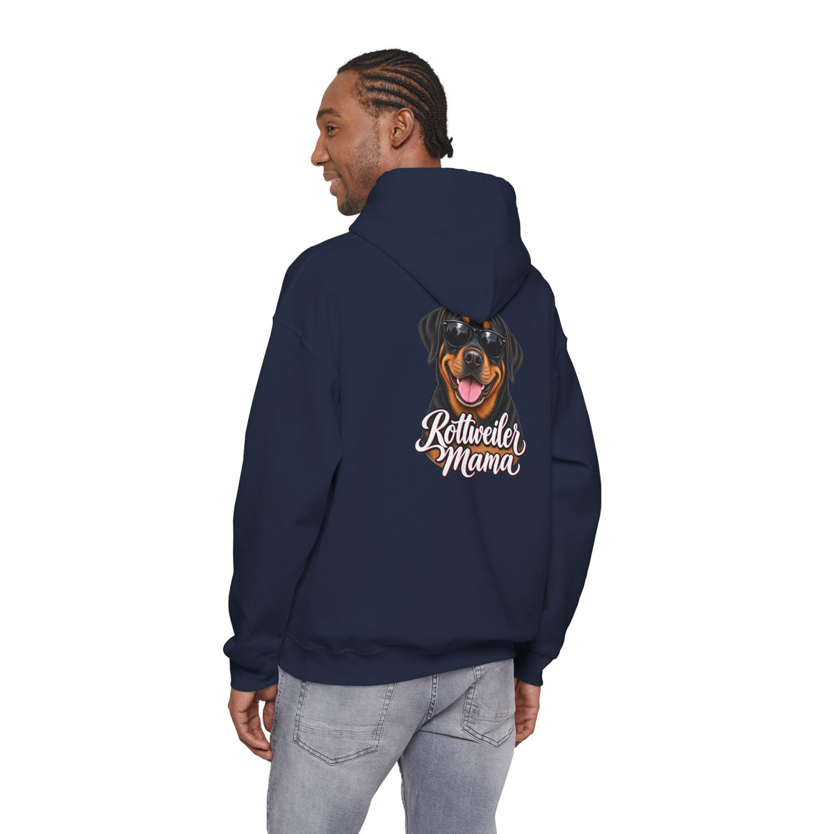 Rottweiler Mama Hoodie — Cute Rottie Portrait Pullover for Dog Moms
