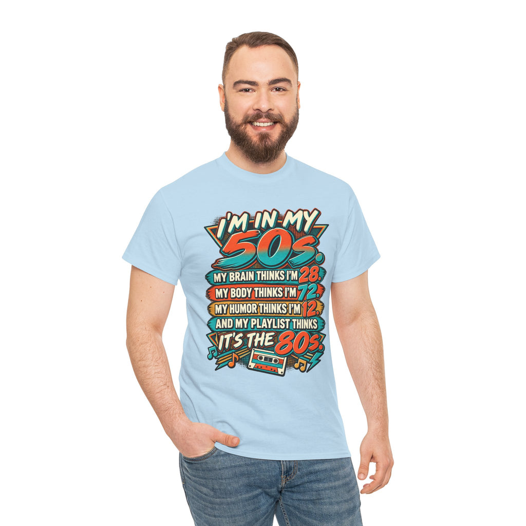 Retro 50s Birthday T‑Shirt — "I'm in My 50s" 80s Playlist Cassette Tee