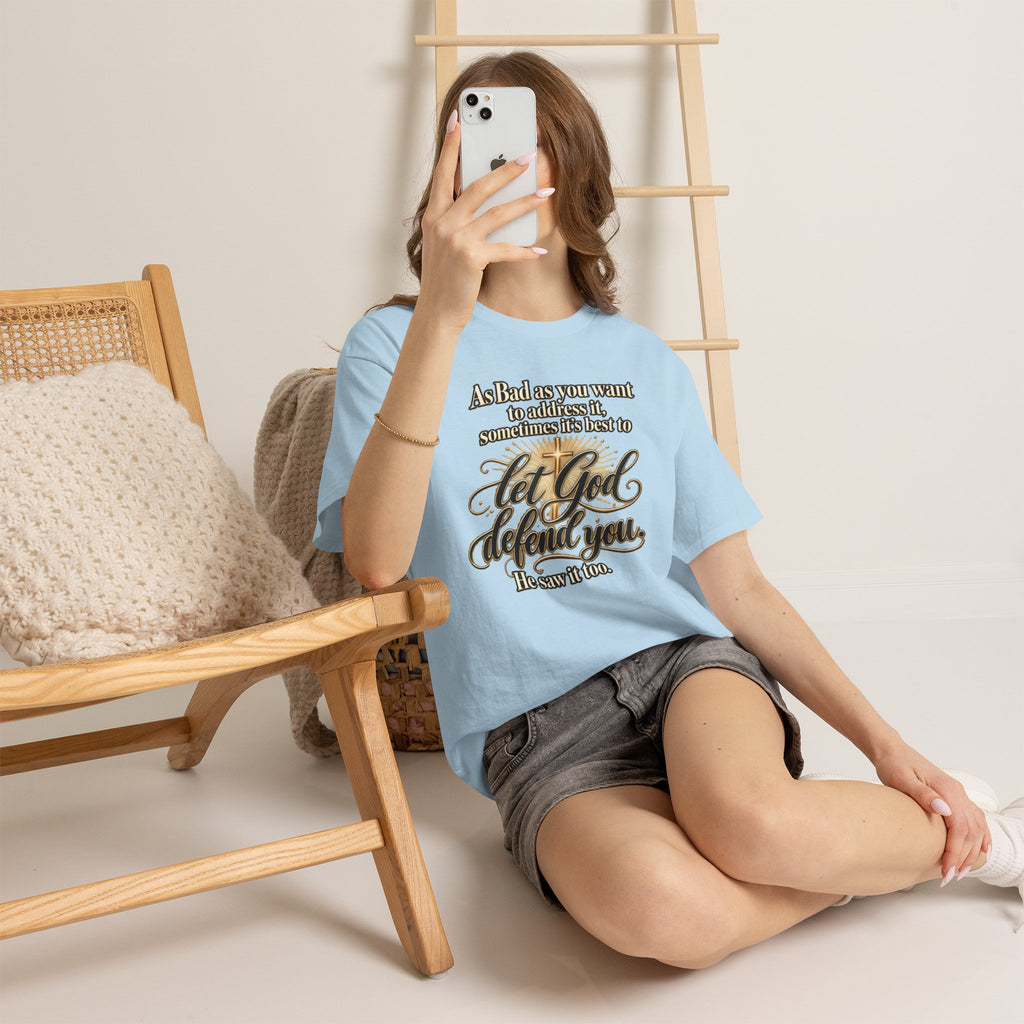 Let God Defend You Inspirational Christian T-Shirt