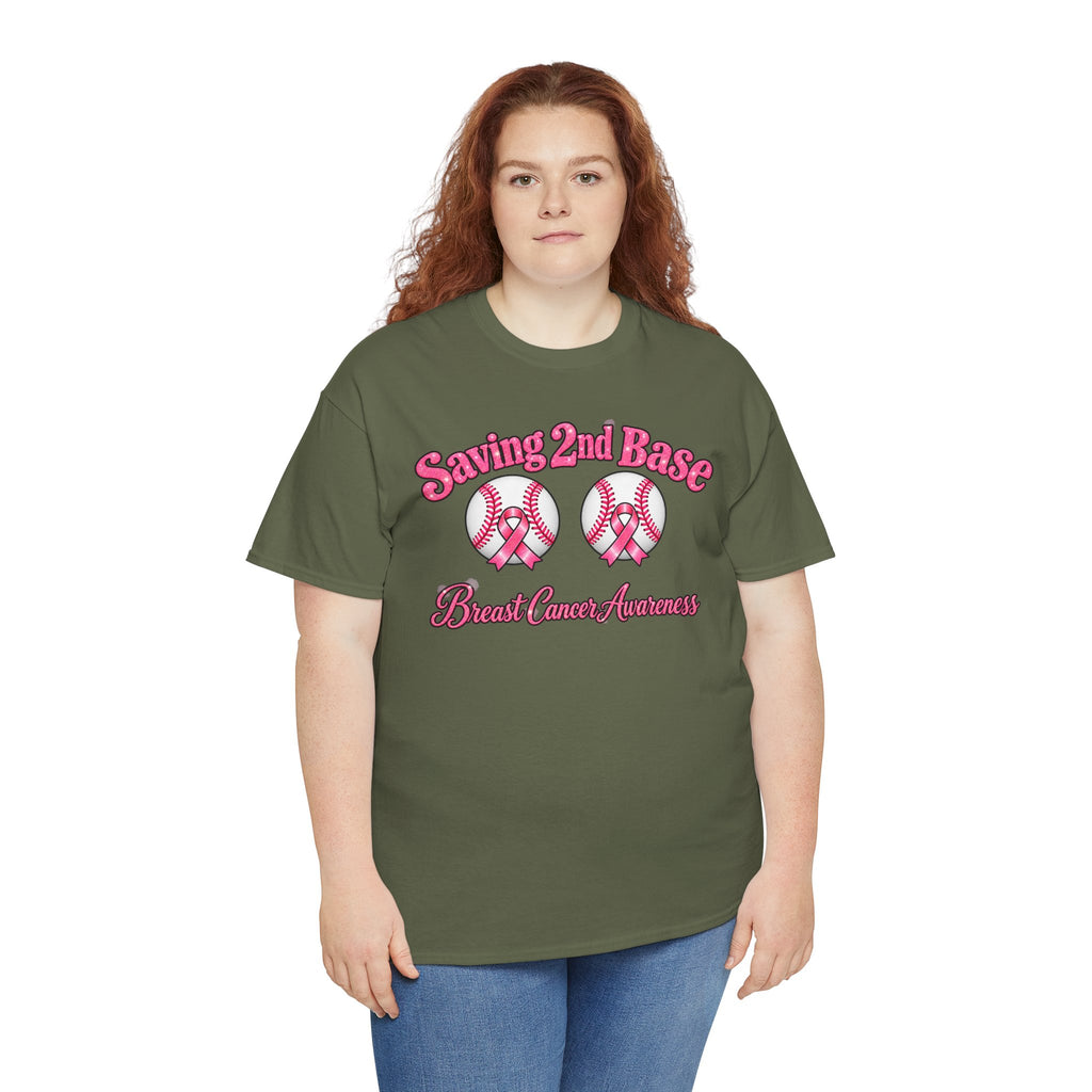 Saving 2nd Base Breast Cancer Awareness T-Shirt