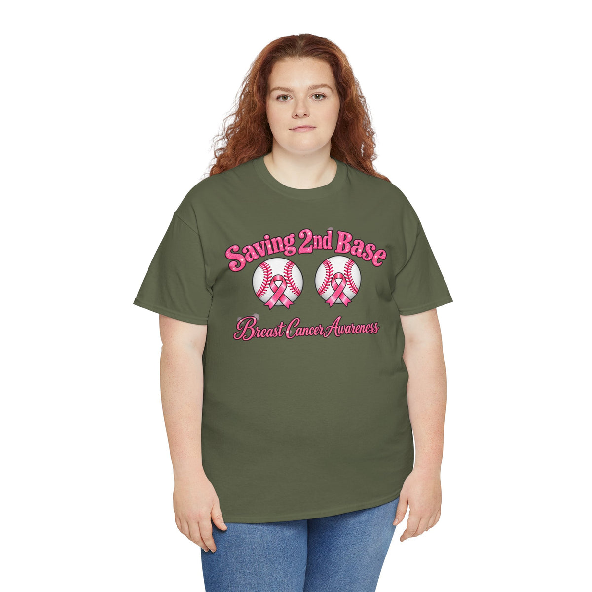 Saving 2nd Base Breast Cancer Awareness T-Shirt
