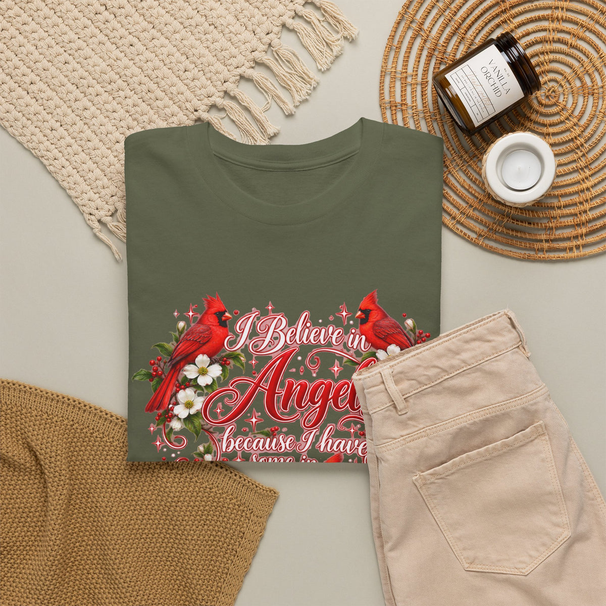 Angels from Heaven Cardinal Christmas T-Shirt