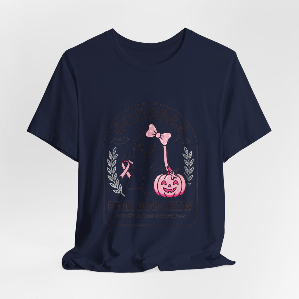 October Pink Boo Crew Tee — Breast Cancer Awareness Ghost T-Shirt