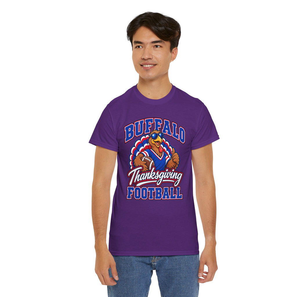 Buffalo Thanksgiving Football T-Shirt — Turkey Mascot Game Day Tee
