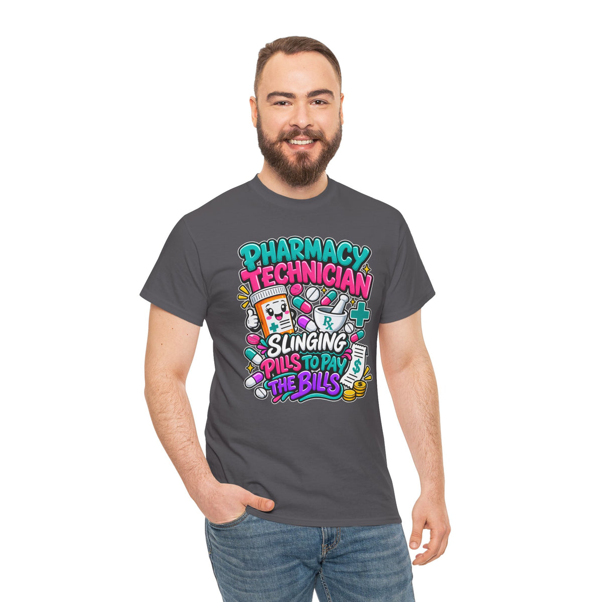 Pharmacy Technician T‑Shirt — "Slinging Pills to Pay the Bills" Graphic Tee
