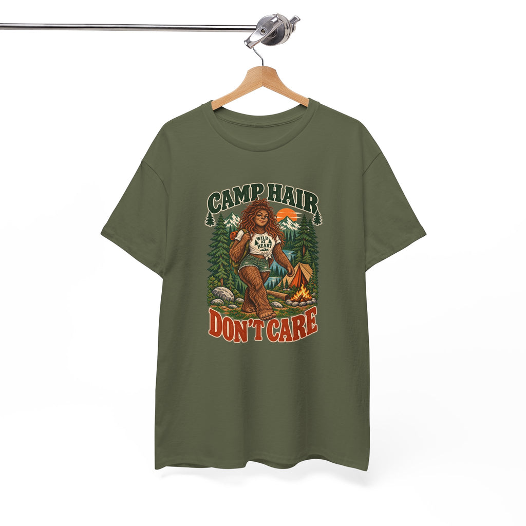 Camp Hair Don't Care T-Shirt — Retro Camping Graphic Tee