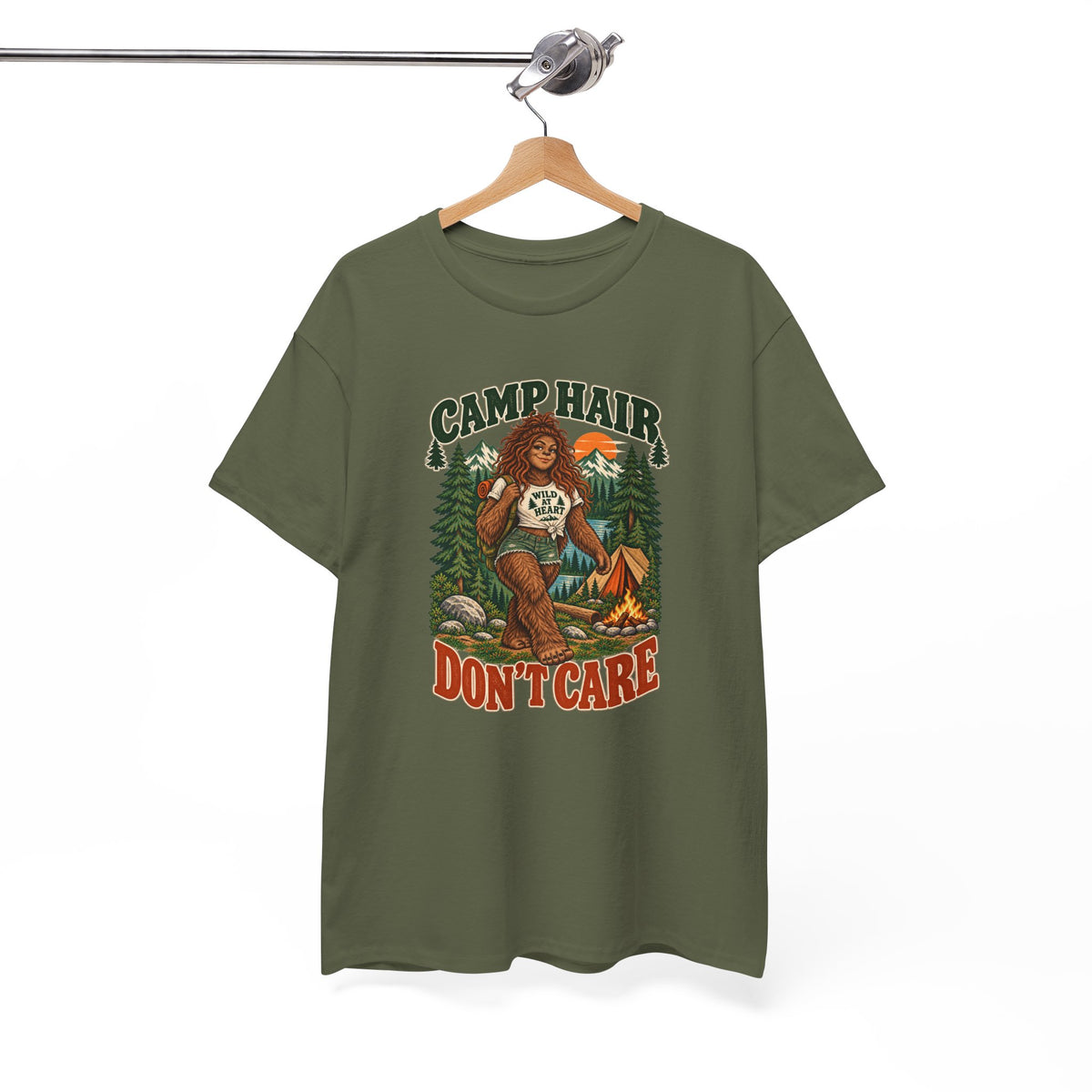 Camp Hair Don't Care T-Shirt — Retro Camping Graphic Tee