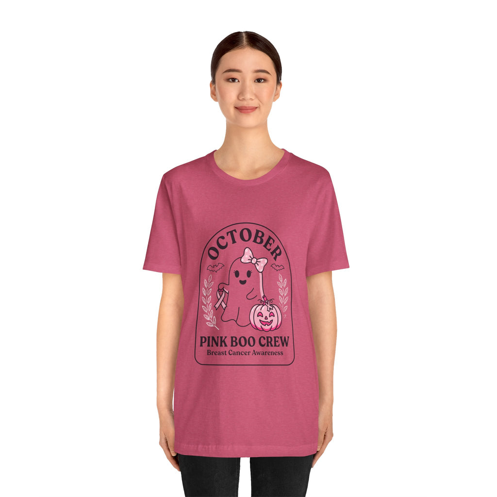 October Pink Boo Crew Tee — Breast Cancer Awareness Ghost T-Shirt
