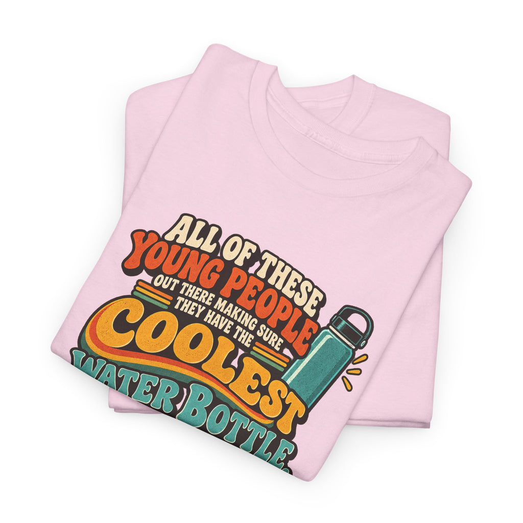 Retro 70s-80s Funny Water Bottle Tee — "Coolest Water Bottle" Graphic T-Shirt
