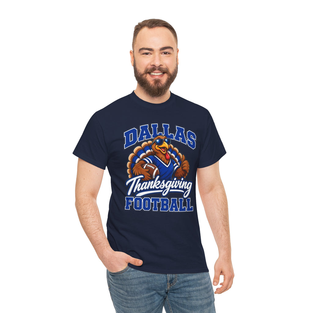 Dallas Thanksgiving Football T-Shirt — Turkey Mascot Game Day Tee