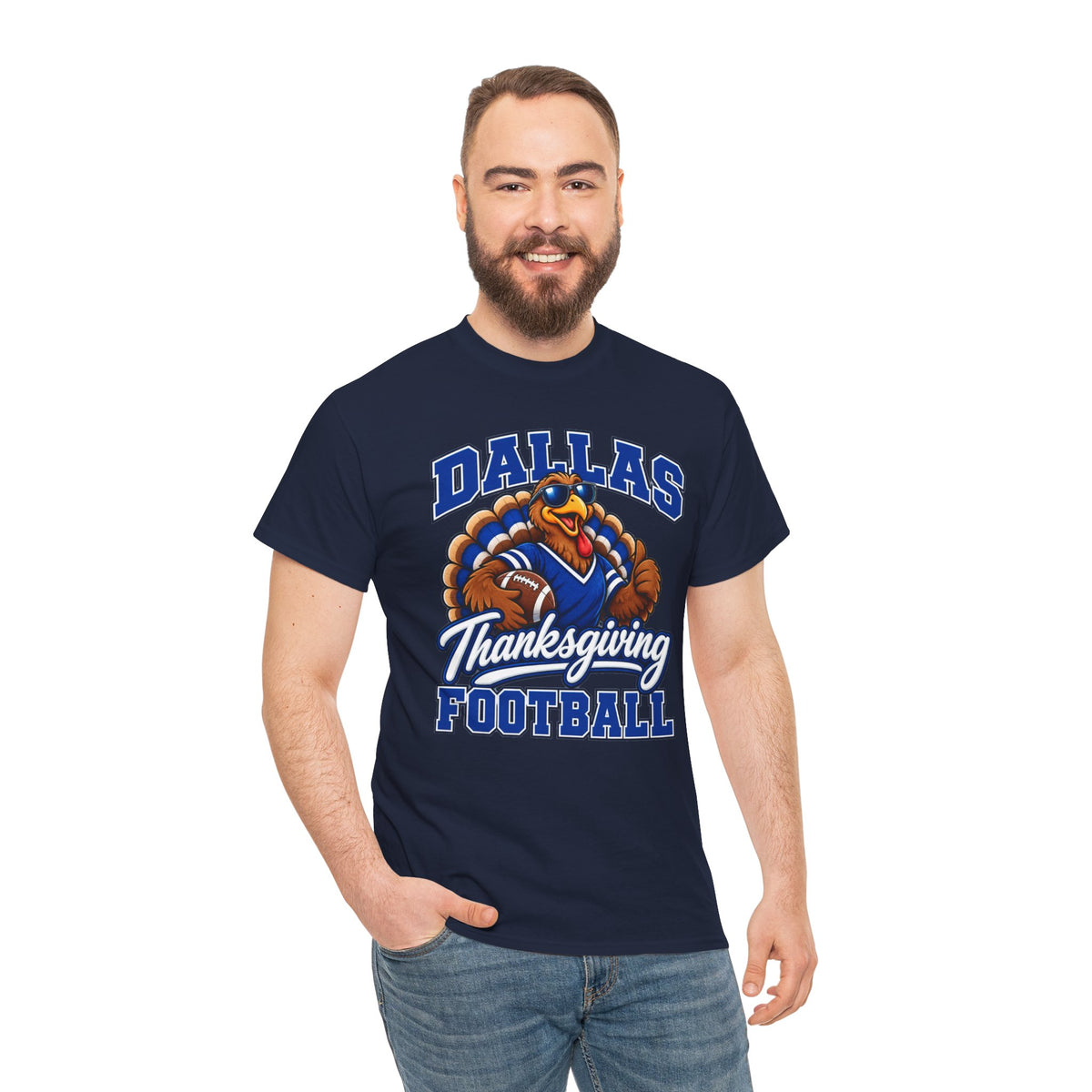 Dallas Thanksgiving Football T-Shirt — Turkey Mascot Game Day Tee