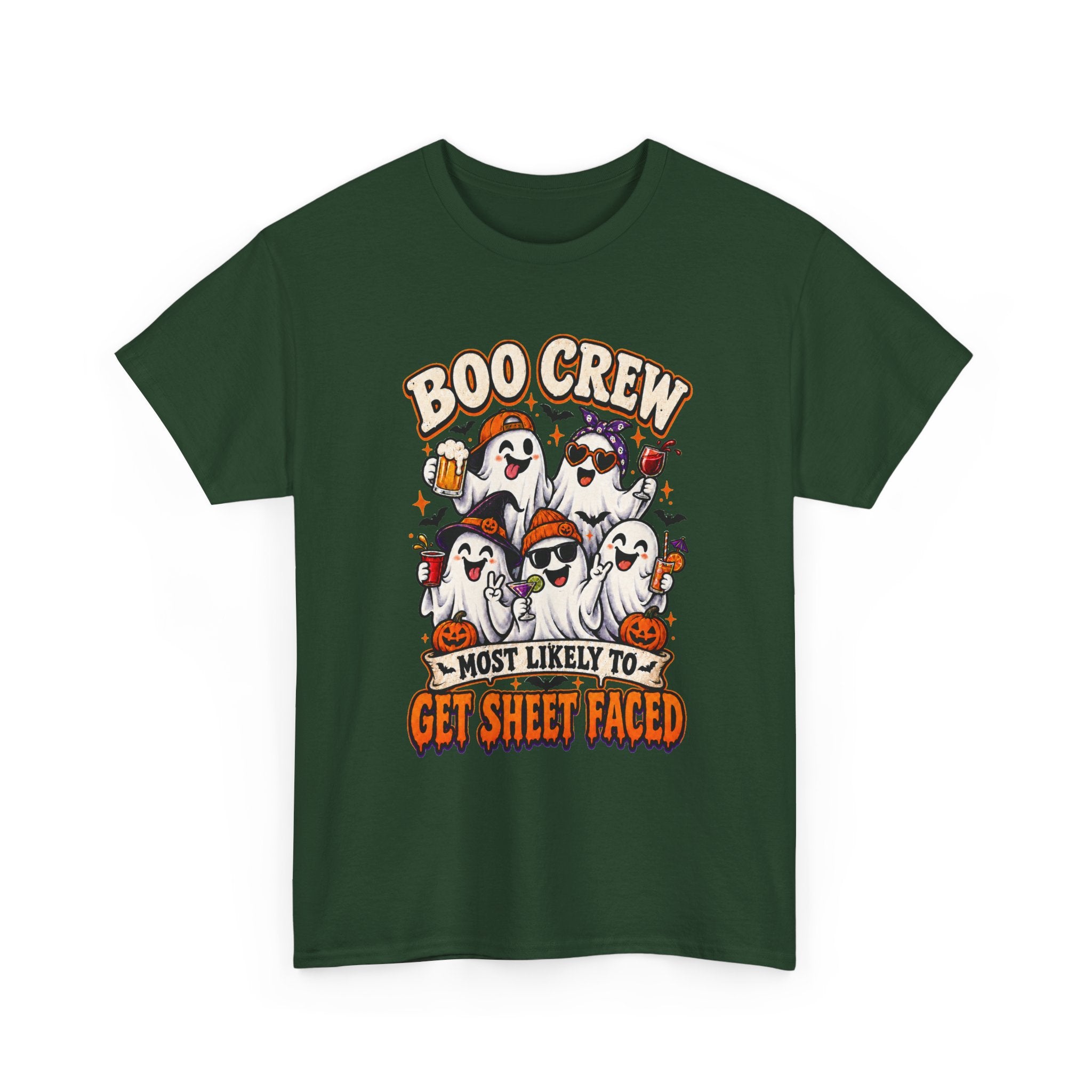 Boo Crew Halloween T-Shirt — “Most Likely to Get Sheet Faced” Funny Ghost Party Tee