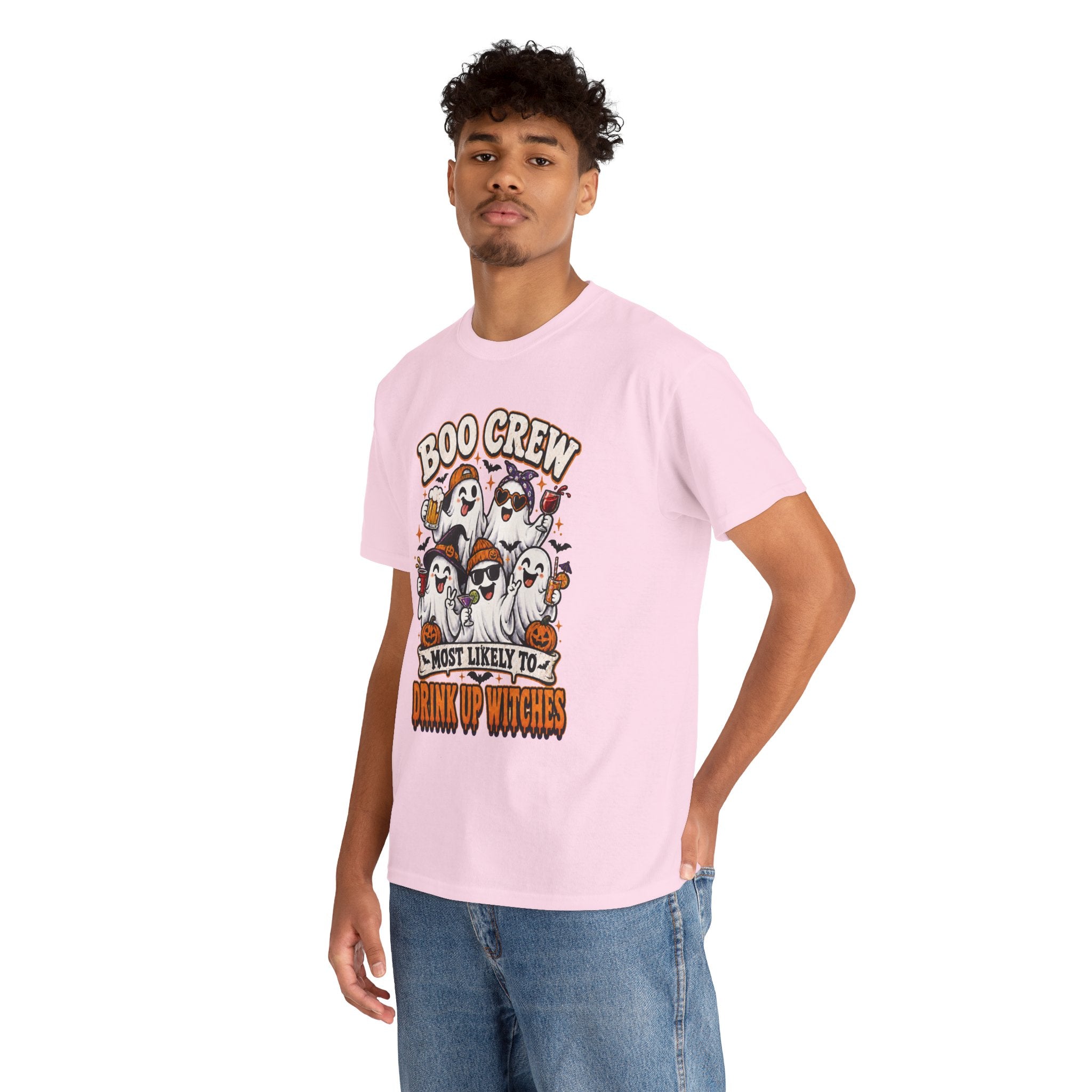 Boo Crew Halloween Tee — "Most Likely to Drink Up Witches" Ghost Party Shirt
