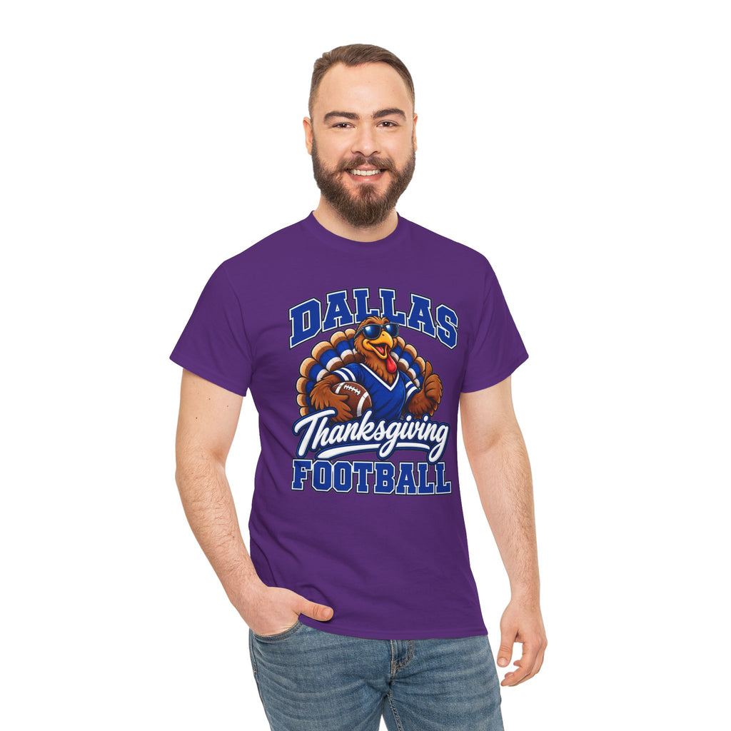 Dallas Thanksgiving Football T-Shirt — Turkey Mascot Game Day Tee