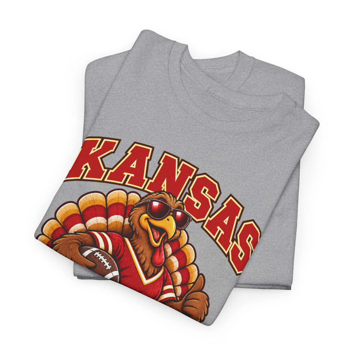 Kansas Thanksgiving Football T‑Shirt — Turkey Mascot Holiday Game Tee