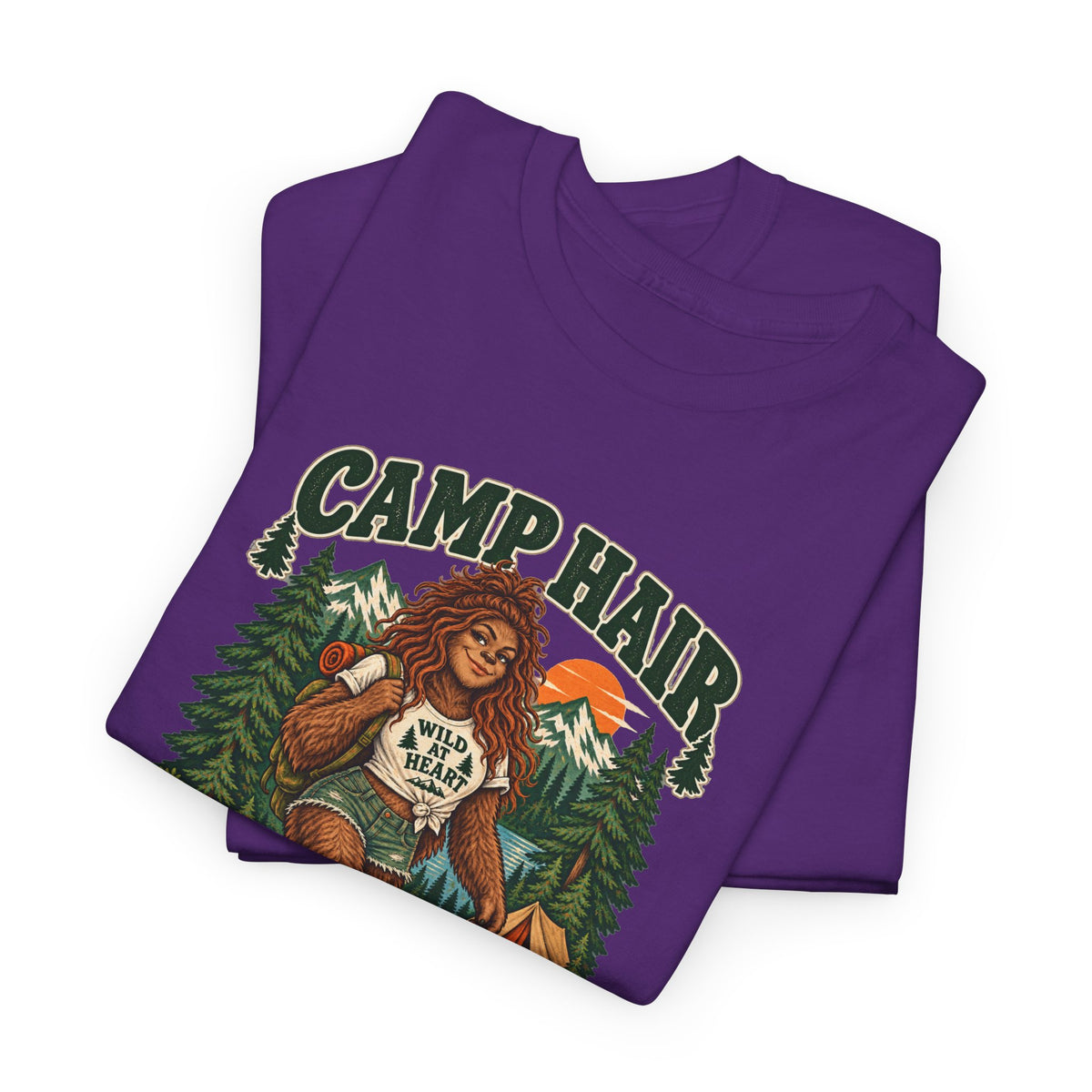 Camp Hair Don't Care T-Shirt — Retro Camping Graphic Tee