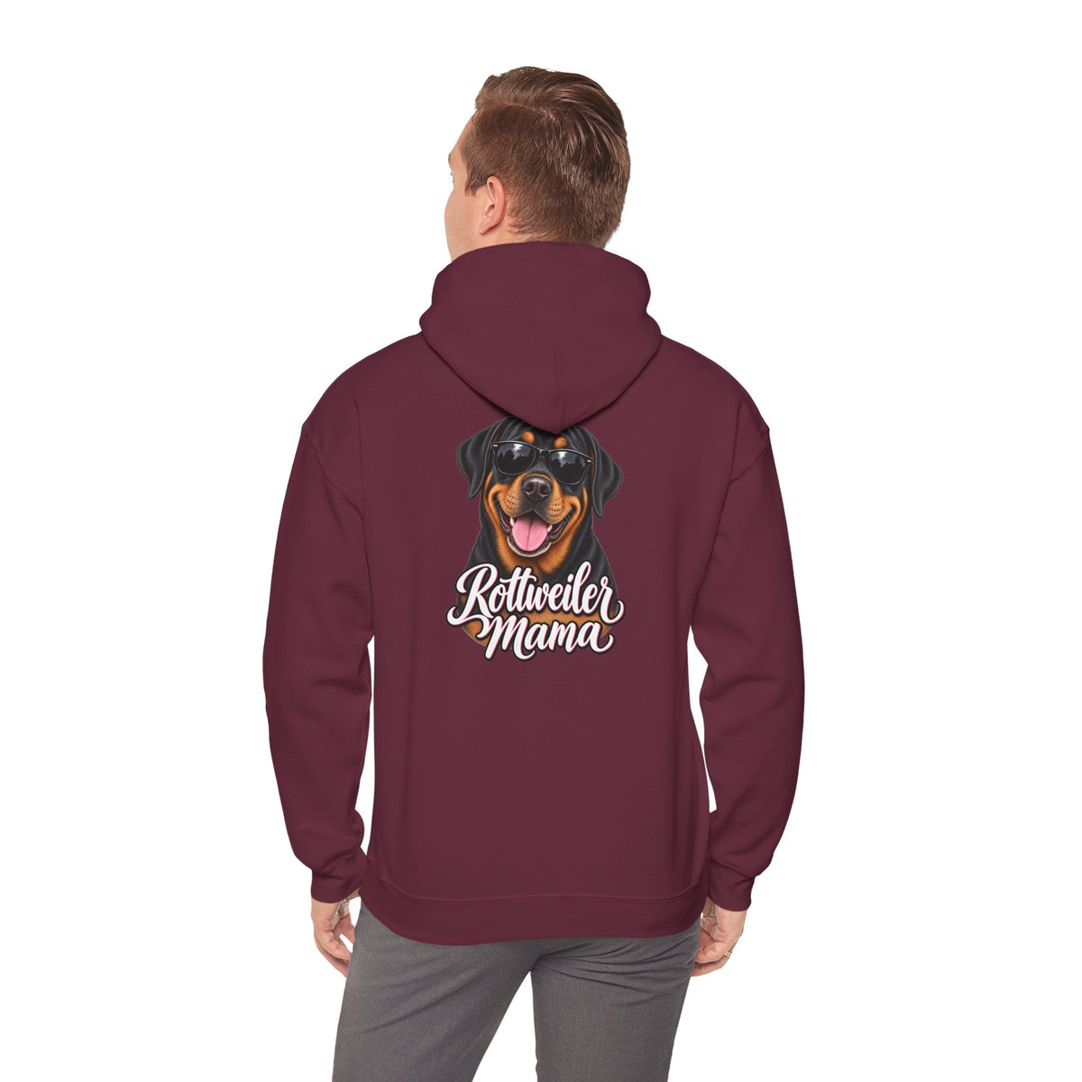 Rottweiler Mama Hoodie — Cute Rottie Portrait Pullover for Dog Moms