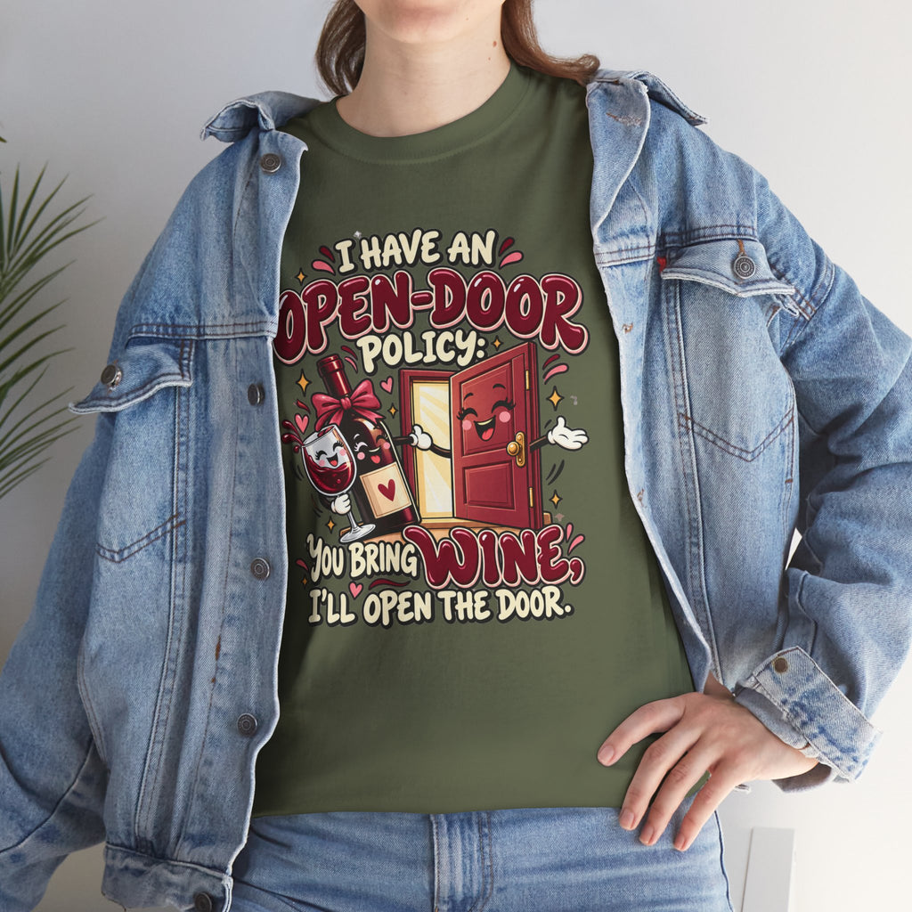 Open-Door Policy Wine Lover T-Shirt