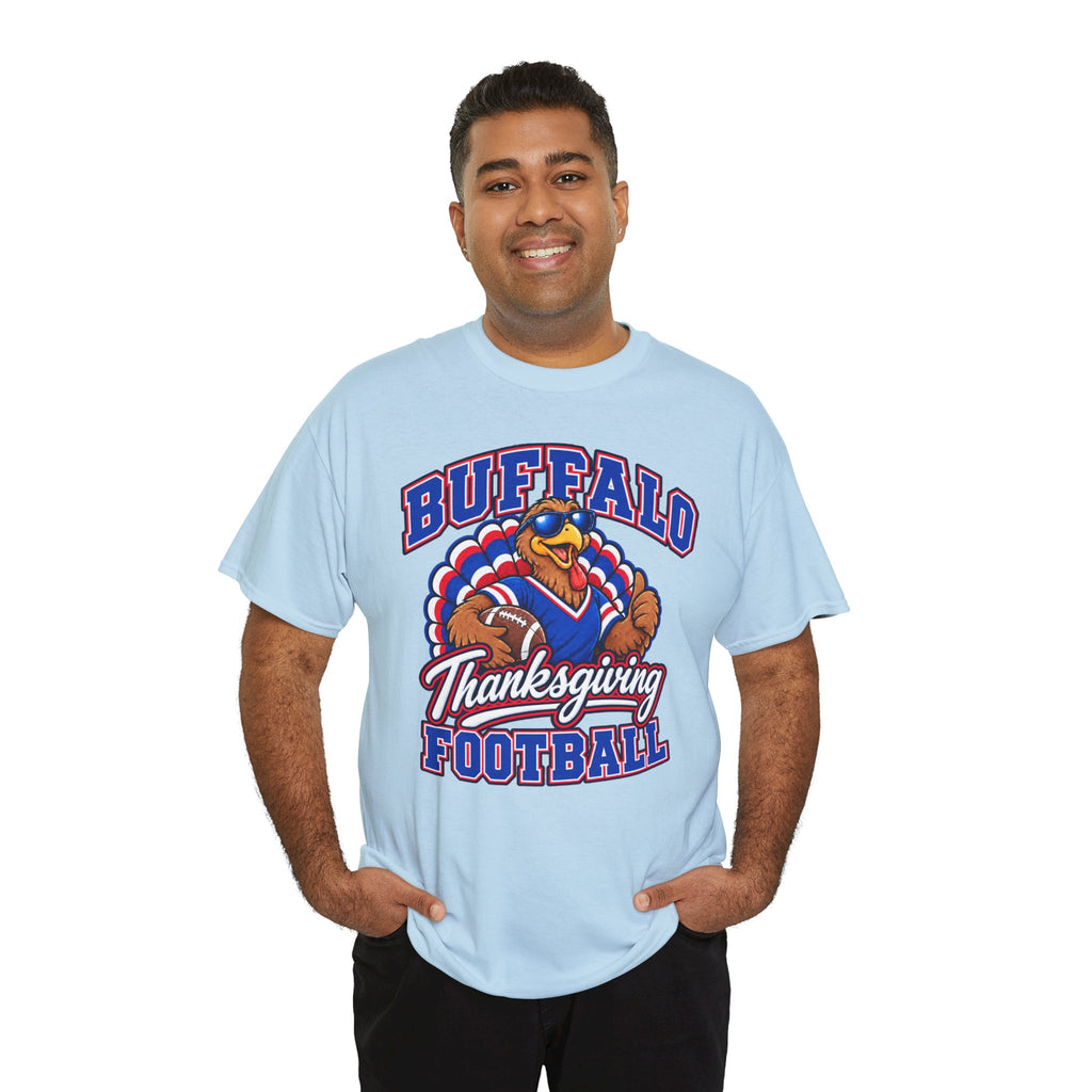 Buffalo Thanksgiving Football T-Shirt — Turkey Mascot Game Day Tee