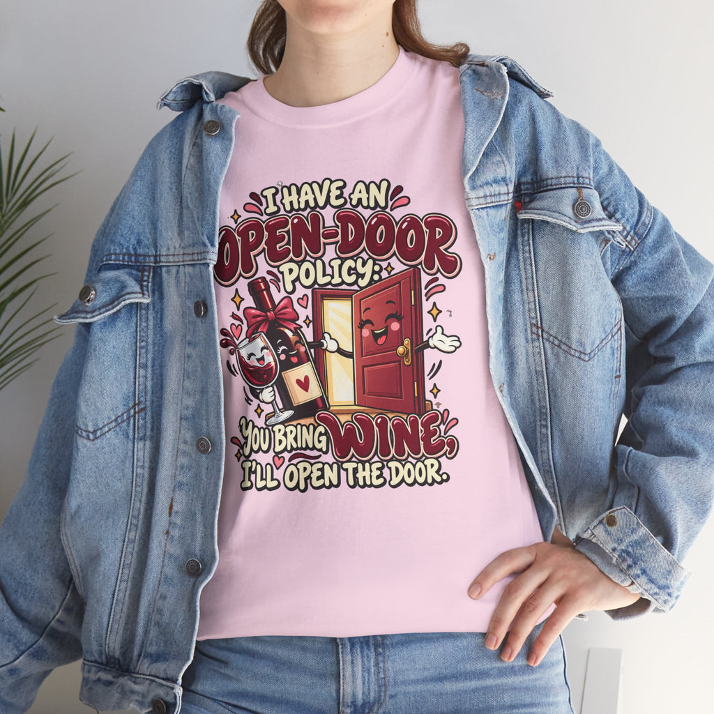 Open-Door Policy Wine Lover T-Shirt