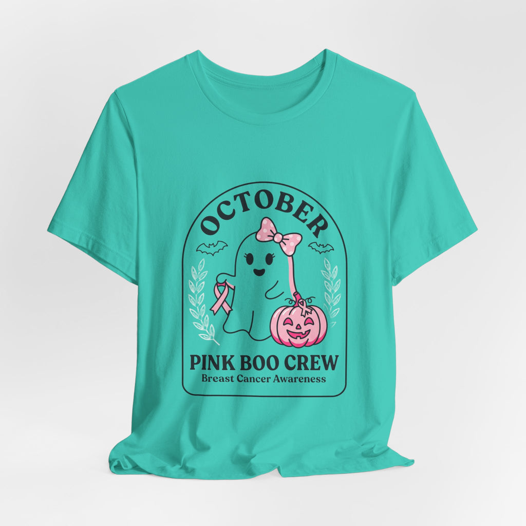 October Pink Boo Crew Tee — Breast Cancer Awareness Ghost T-Shirt