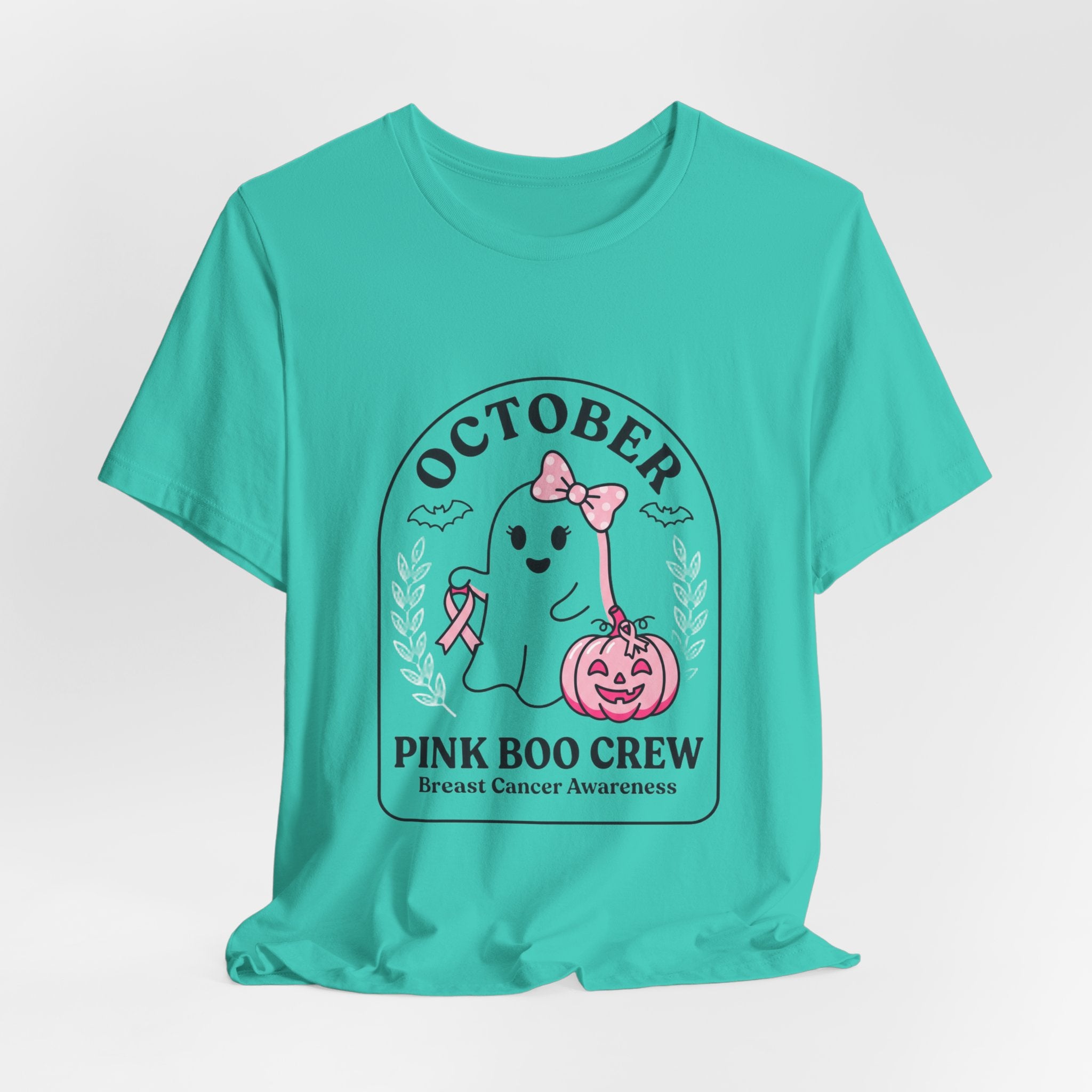 October Pink Boo Crew Tee — Breast Cancer Awareness Ghost T-Shirt