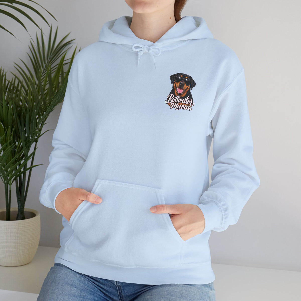 Rottweiler Mama Hoodie — Cute Rottie Portrait Pullover for Dog Moms