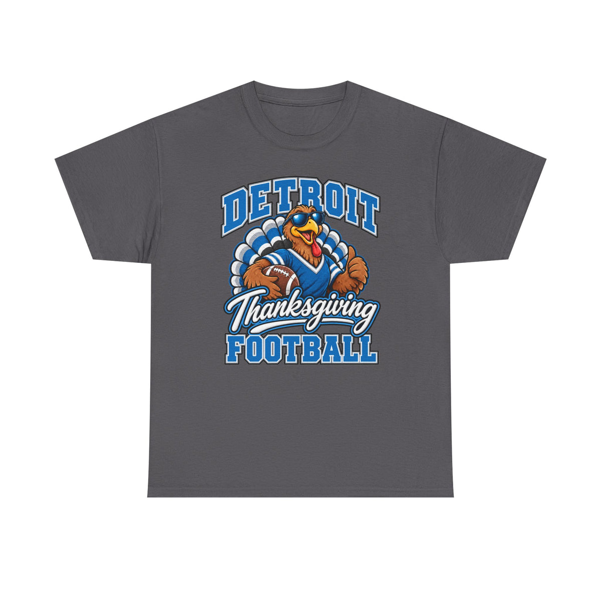 Detroit Thanksgiving Football Tee — Turkey Mascot Game Day Shirt