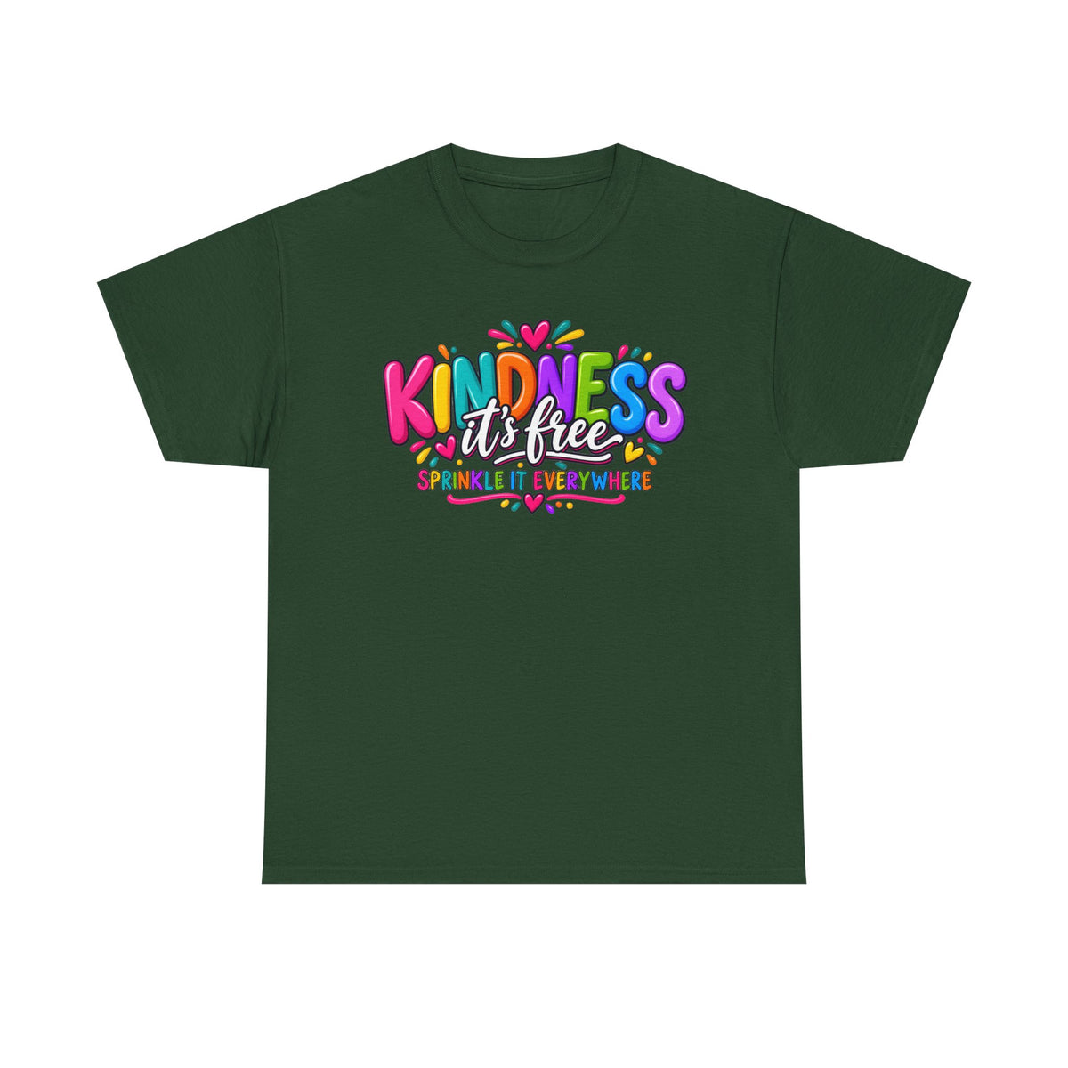 Kindness Is Free Rainbow Tee — Cute Positive Message T-Shirt