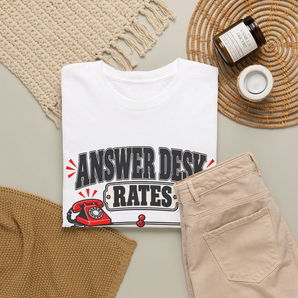 Answer Desk Rates T-Shirt — Funny Help Desk IT Support Tee ("Answer 1.00, Correct Answer 4.00")