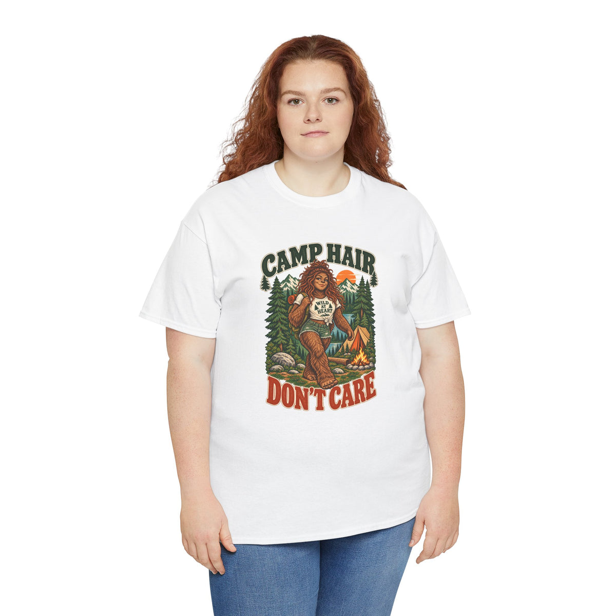 Camp Hair Don't Care T-Shirt — Retro Camping Graphic Tee