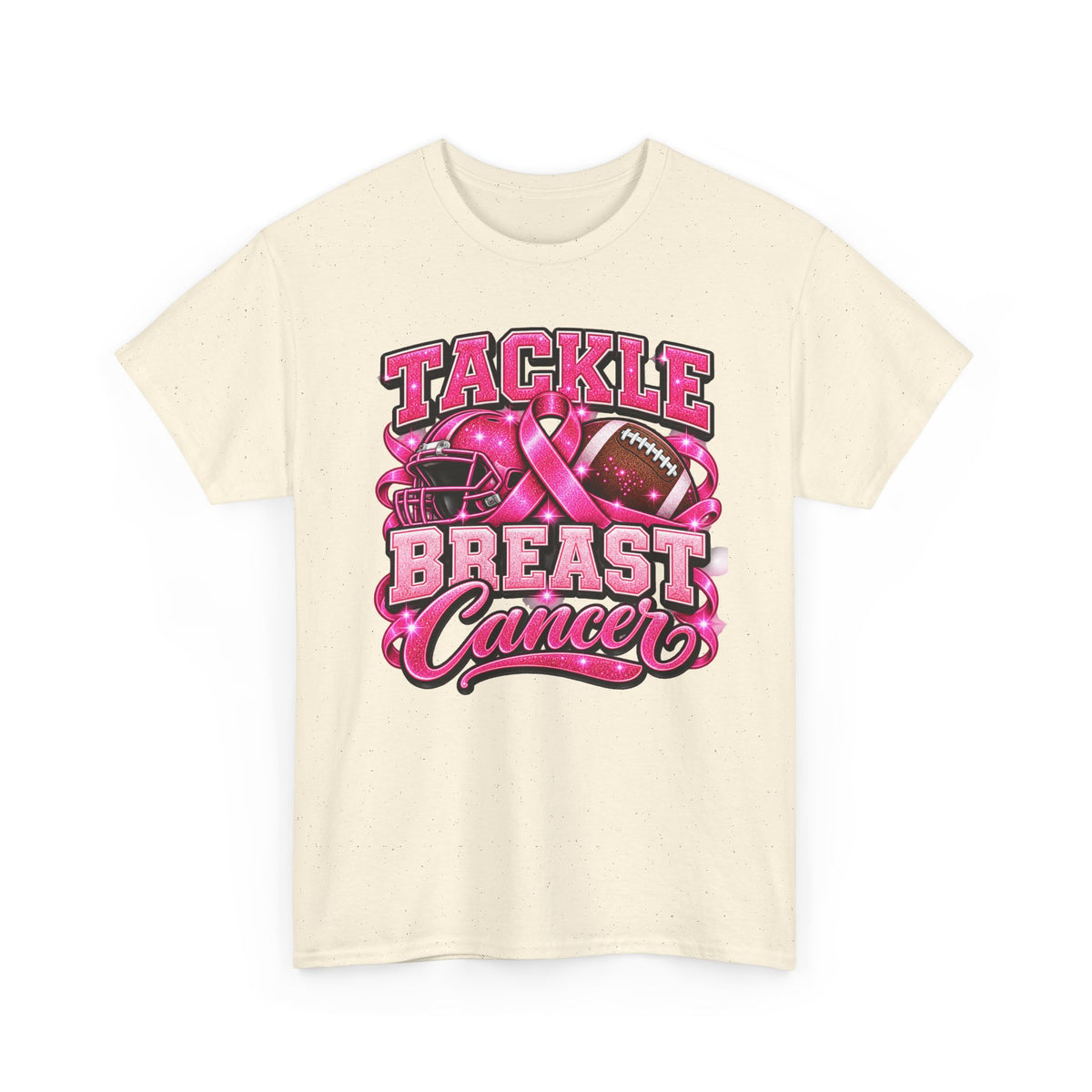 T-Shirt — "Tackle Breast Cancer" Pink Football Awareness Tee