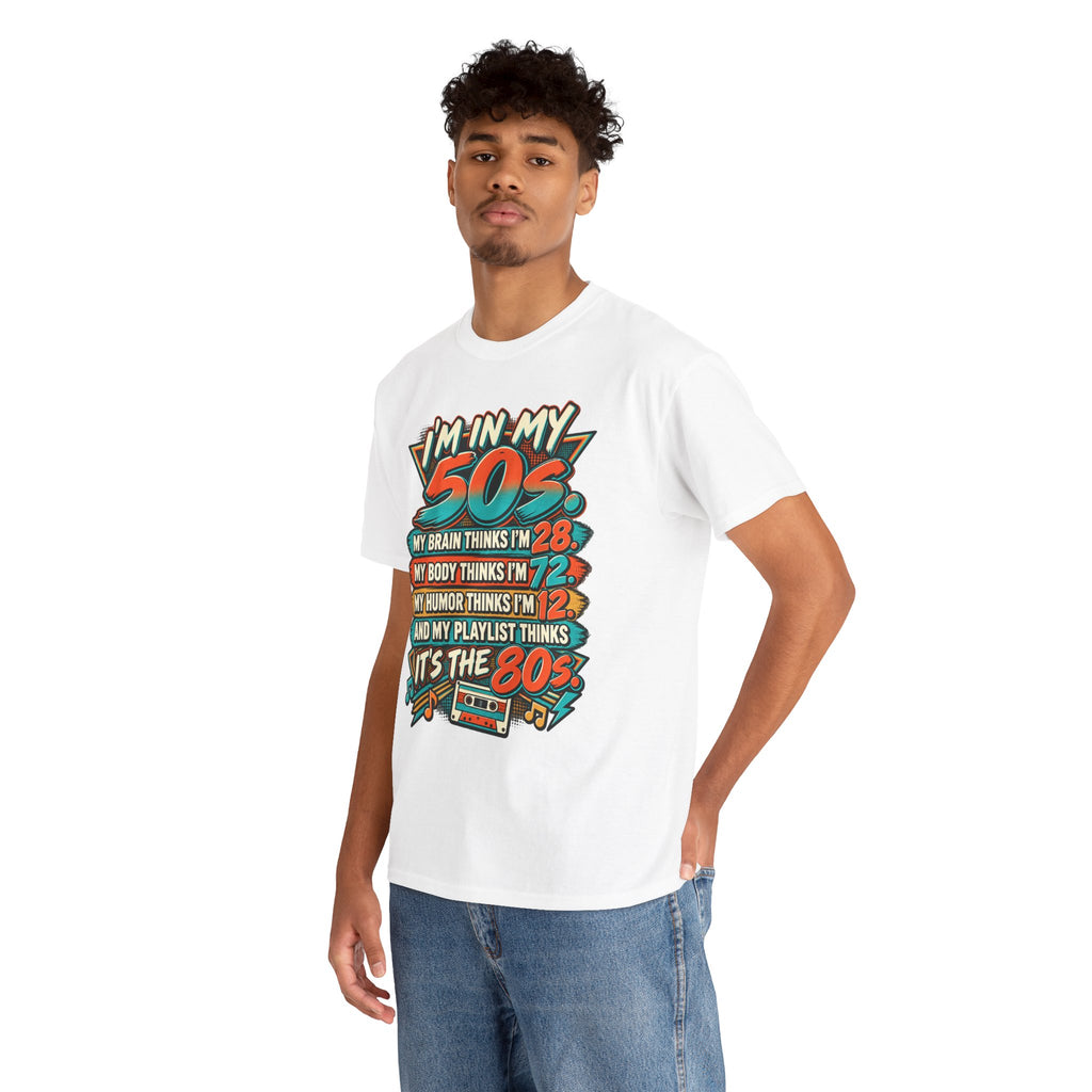 Retro 50s Birthday T‑Shirt — "I'm in My 50s" 80s Playlist Cassette Tee