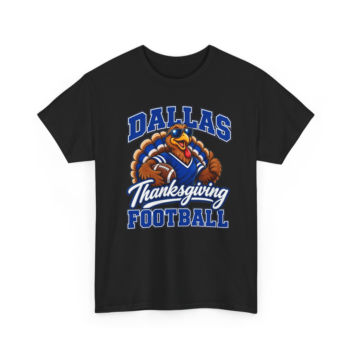 Dallas Thanksgiving Football T-Shirt — Turkey Mascot Game Day Tee
