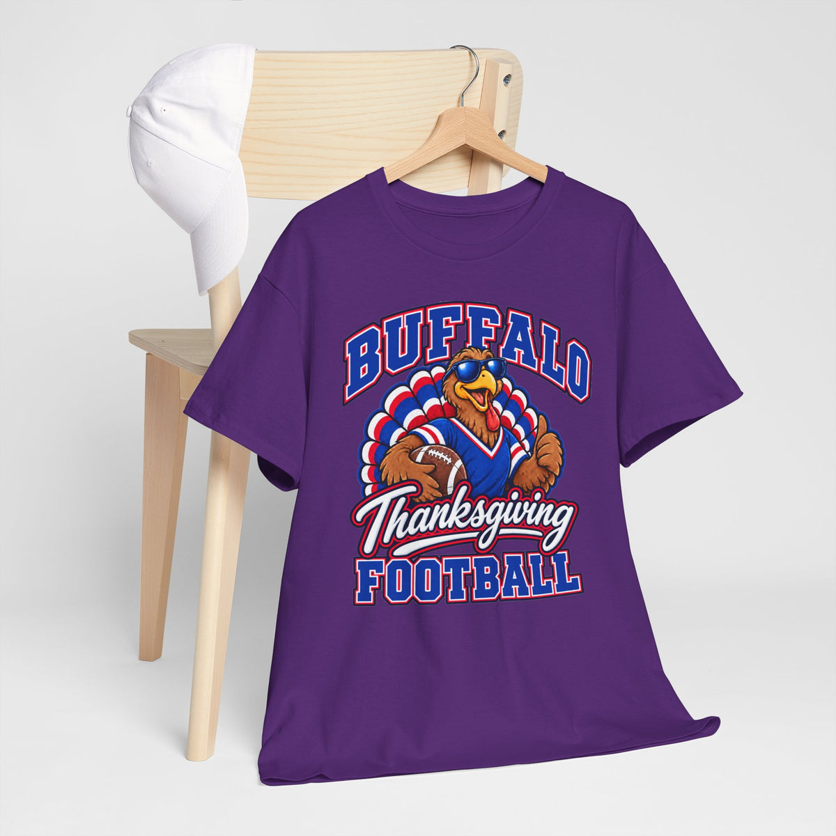 Buffalo Thanksgiving Football T-Shirt — Turkey Mascot Game Day Tee