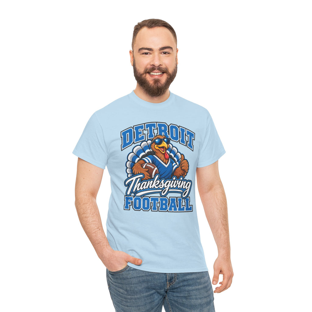 Detroit Thanksgiving Football Tee — Turkey Mascot Game Day Shirt
