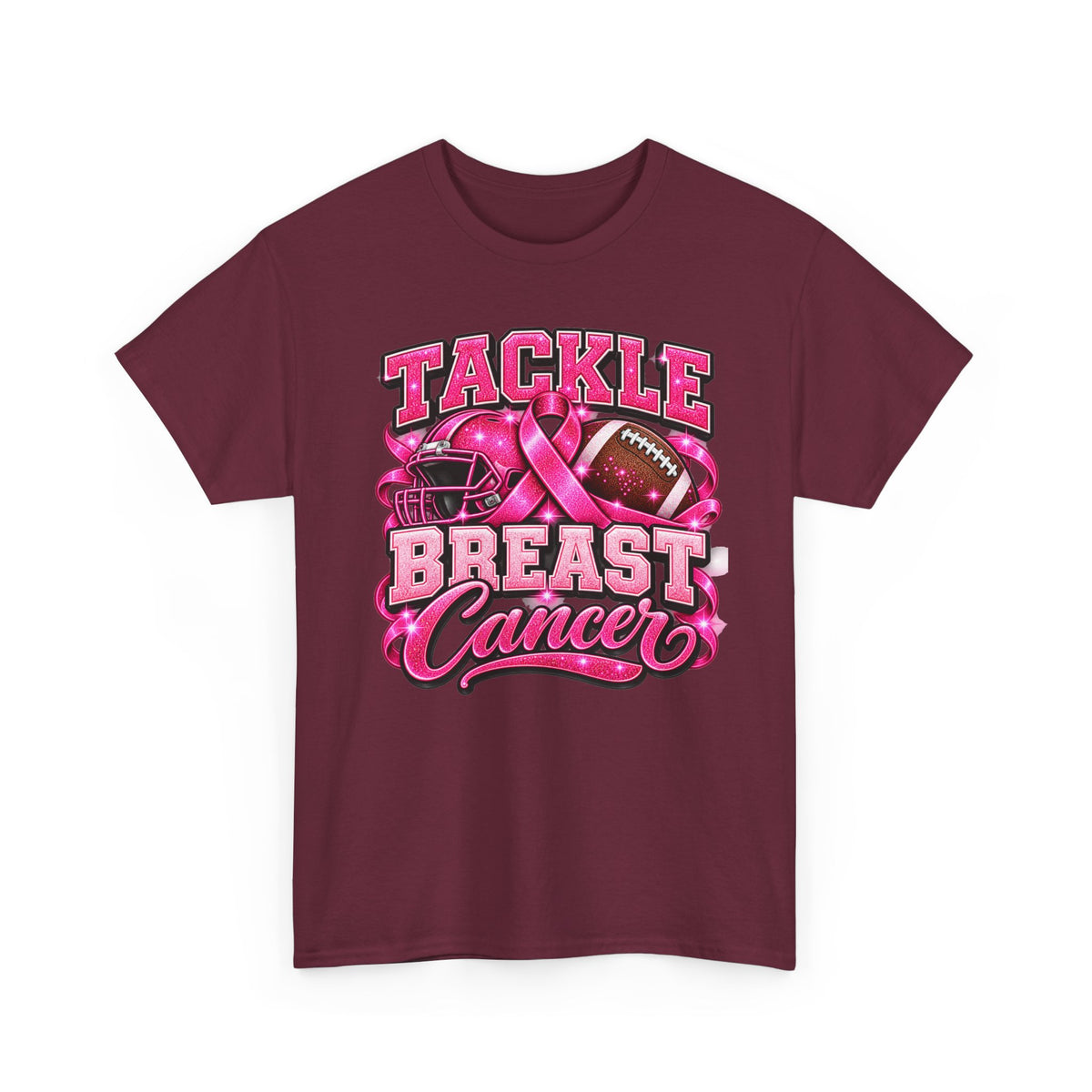 T-Shirt — "Tackle Breast Cancer" Pink Football Awareness Tee