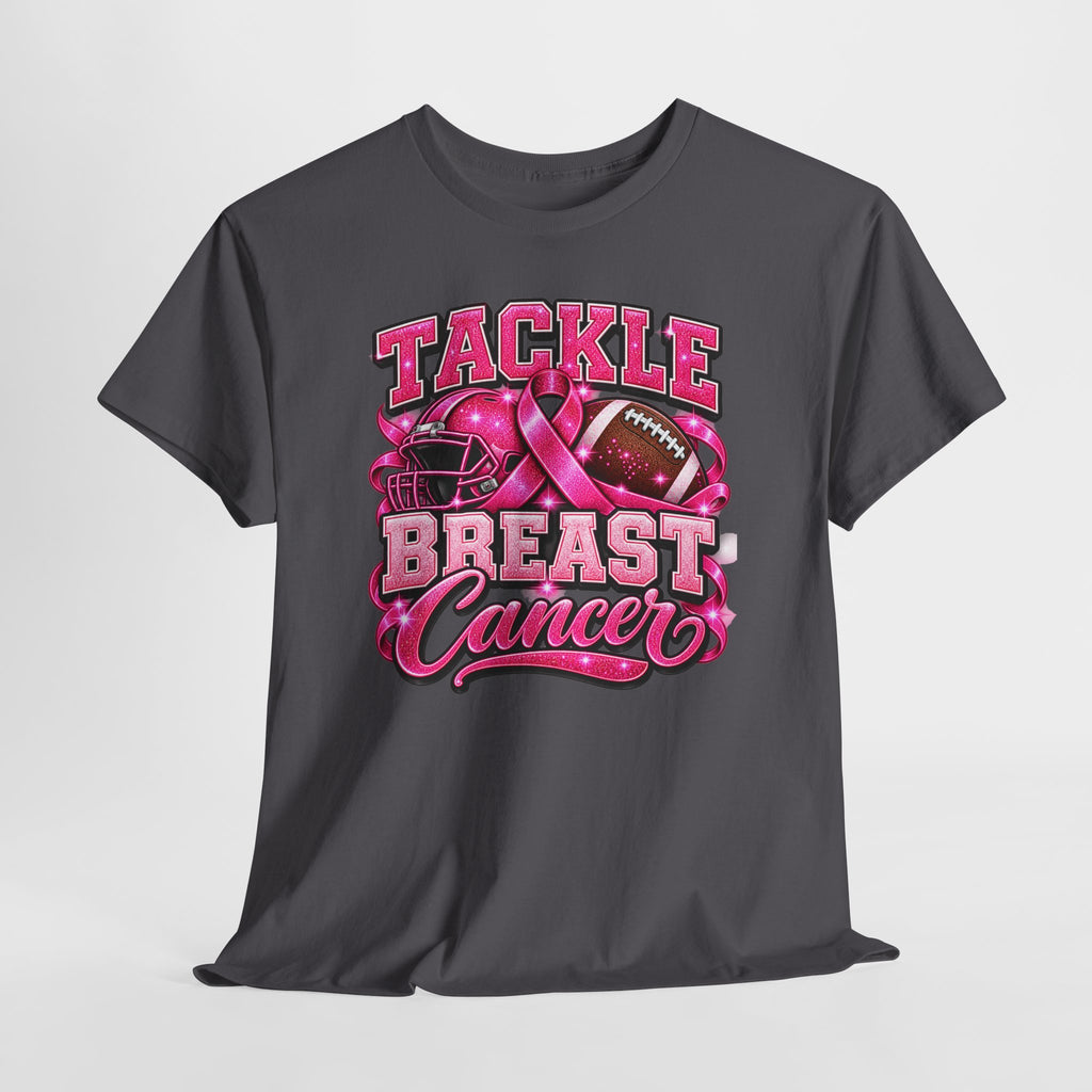 T-Shirt — "Tackle Breast Cancer" Pink Football Awareness Tee